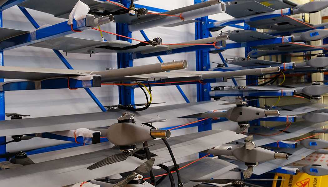 Drone parts in storage